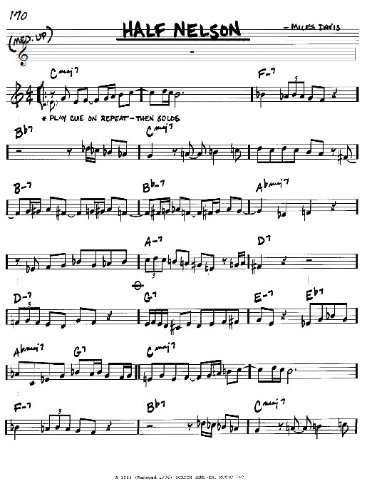 Miles Davis Half Nelson Sheet Music Notes Download Printable PDF Miles Davis Half Nelson Sheet Music Notes Download Printable PDF