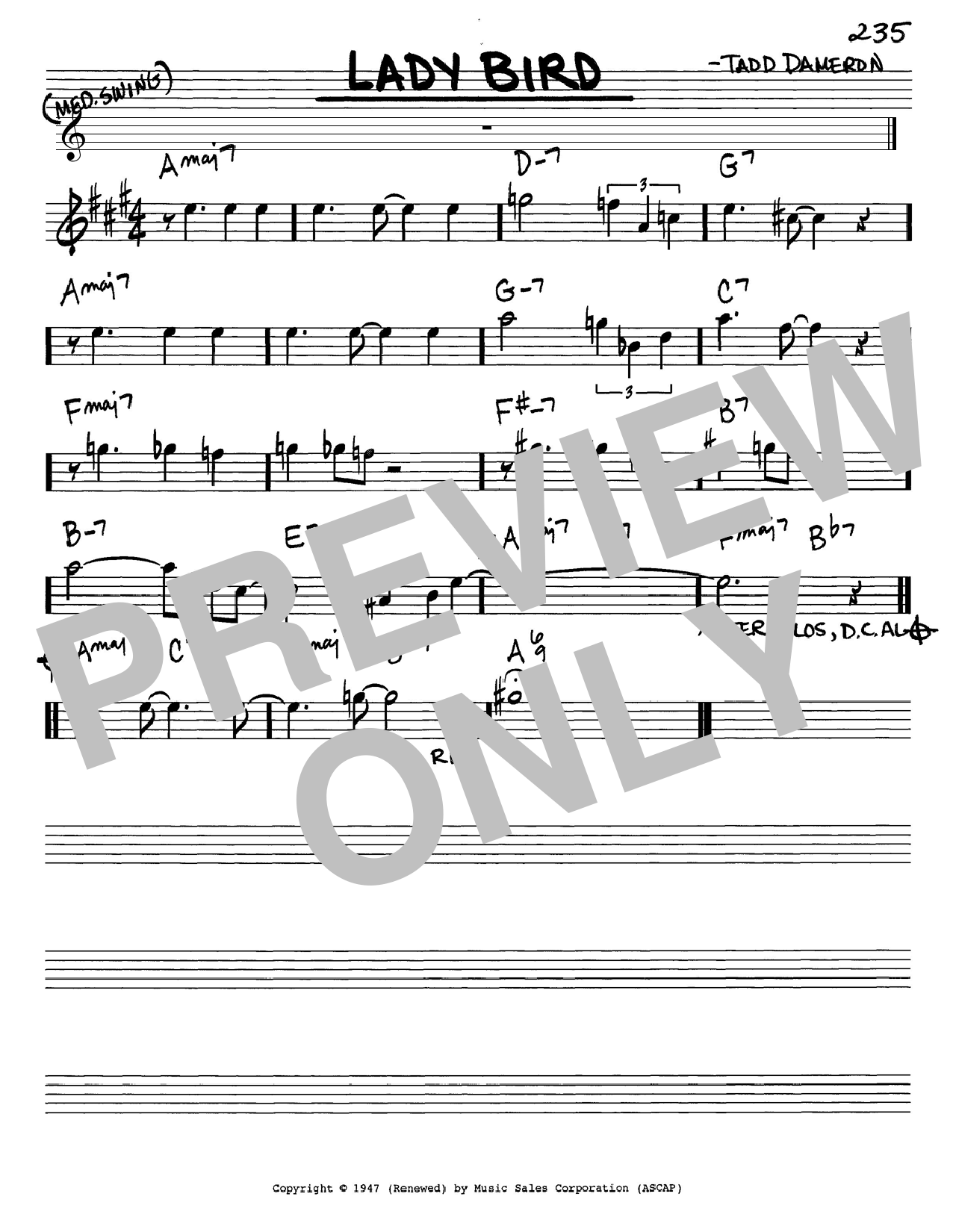 Miles Davis Lady Bird Sheet Music Notes Download Printable PDF Miles Davis Lady Bird Sheet Music Notes Download Printable PDF