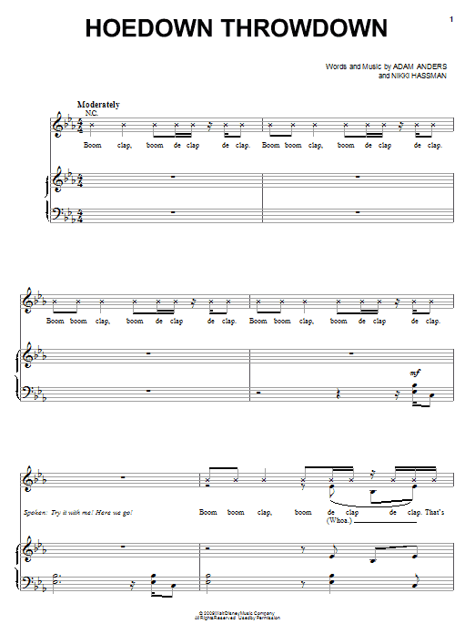 Download Miley Cyrus Hoedown Throwdown Sheet Music and learn how to play Melody Line, Lyrics & Chords PDF digital score in minutes