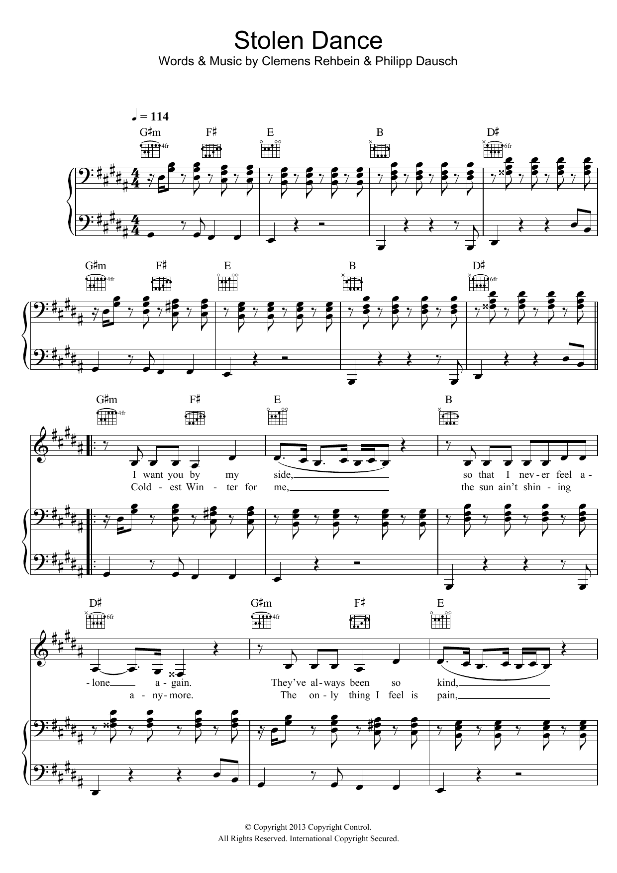 Download Milky Chance Stolen Dance Sheet Music and learn how to play Lyrics & Chords PDF digital score in minutes