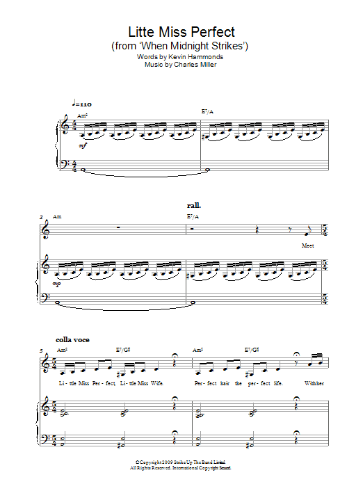 Download Charles Miller & Kevin Hammonds Little Miss Perfect (From When Midnight Strikes) Sheet Music and learn how to play Piano, Vocal & Guitar PDF digital score in minutes