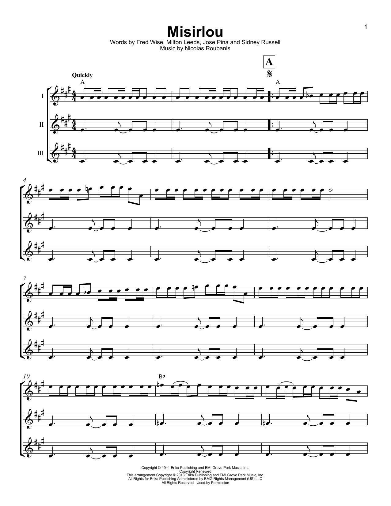 Download Milton Leeds Misirlou Sheet Music and learn how to play Ukulele Ensemble PDF digital score in minutes