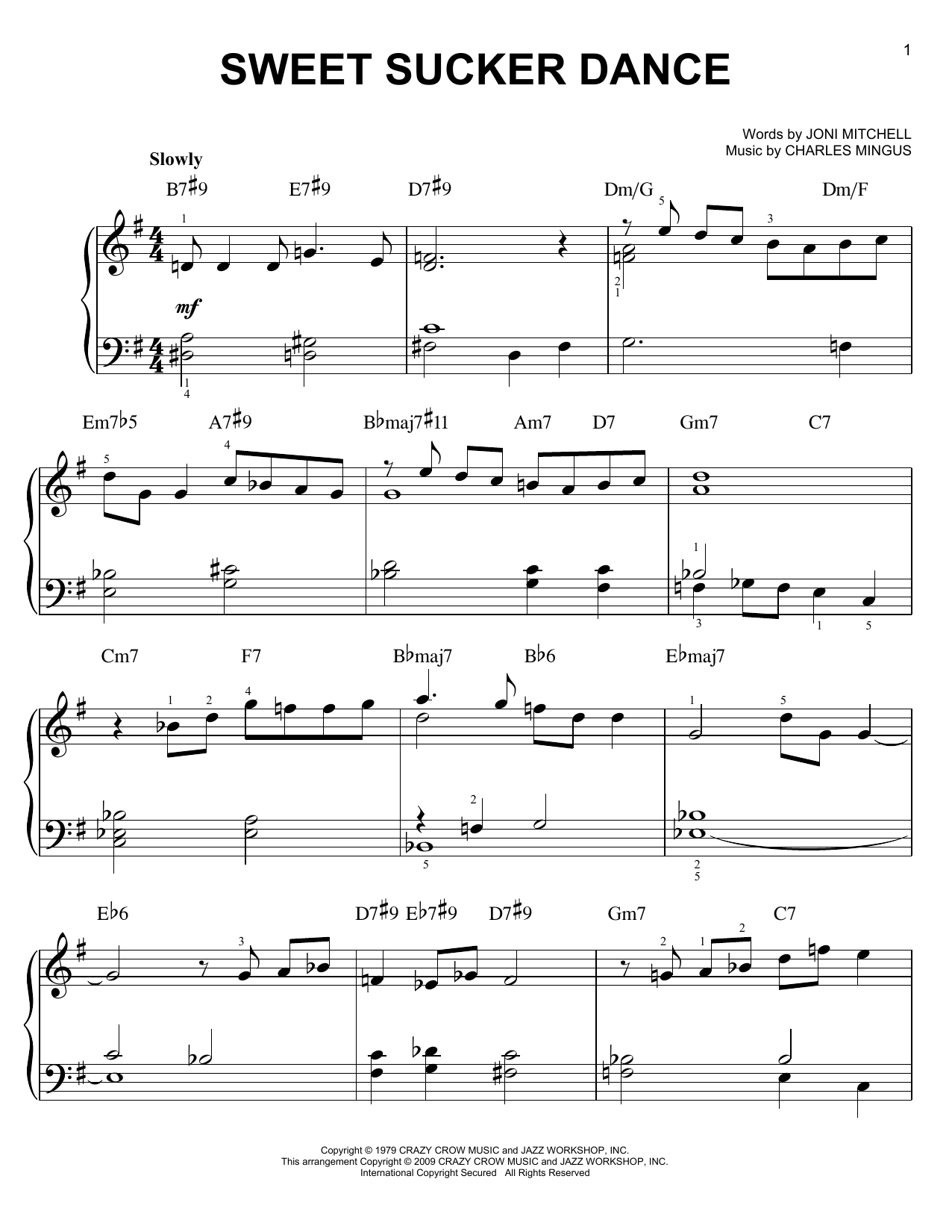 Download Mingus Dynasty Sweet Sucker Dance Sheet Music and learn how to play Easy Piano PDF digital score in minutes