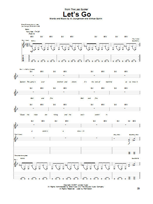 Download Ministry Let's Go Sheet Music and learn how to play Guitar Tab PDF digital score in minutes