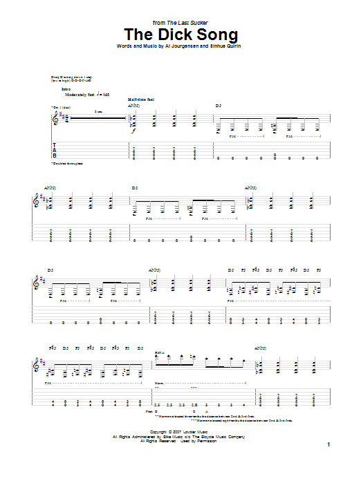 Download Ministry The Dick Song Sheet Music and learn how to play Guitar Tab PDF digital score in minutes