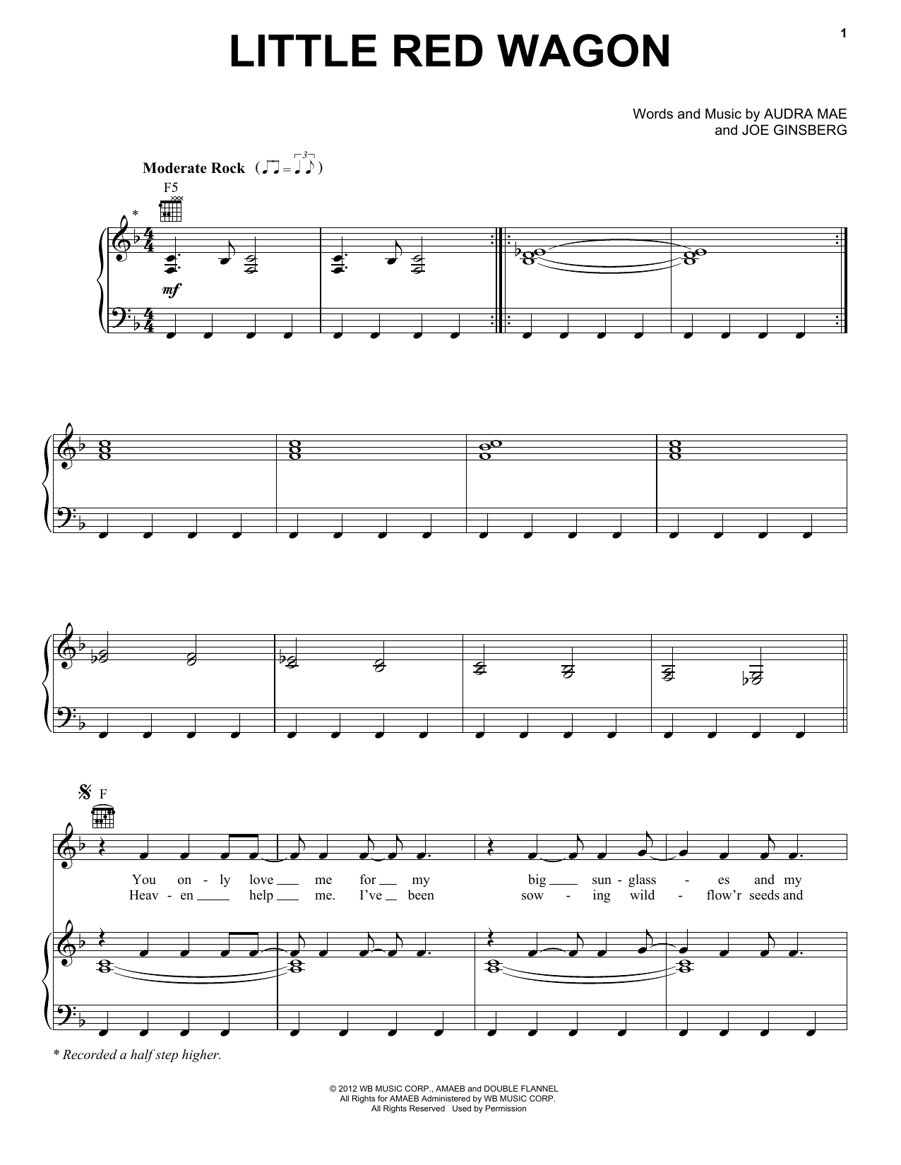 Download Miranda Lambert Little Red Wagon Sheet Music and learn how to play Piano, Vocal & Guitar (Right-Hand Melody) PDF digital score in minutes