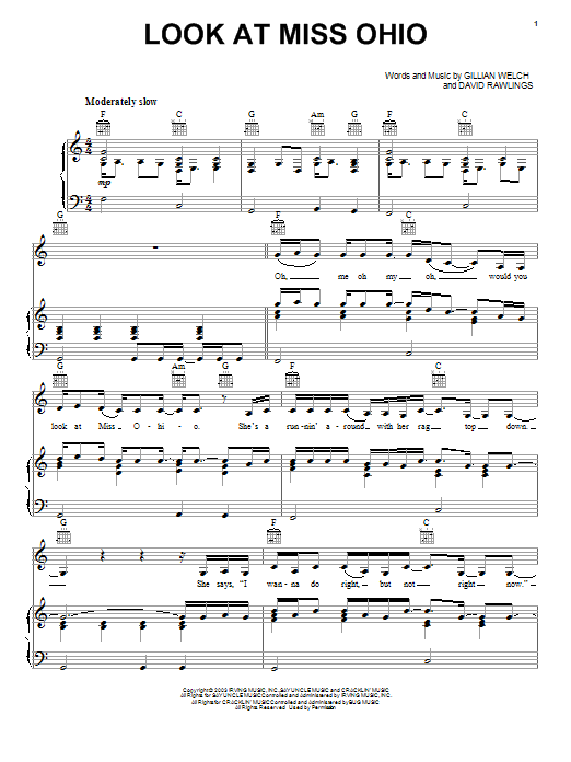 Download Miranda Lambert Look At Miss Ohio Sheet Music and learn how to play Piano, Vocal & Guitar (Right-Hand Melody) PDF digital score in minutes