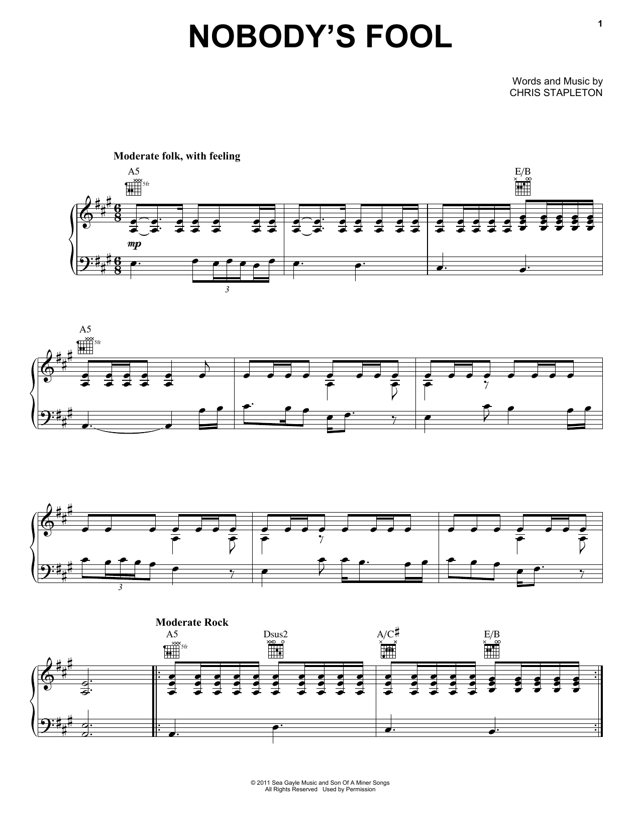 Download Miranda Lambert Nobody's Fool Sheet Music and learn how to play Piano, Vocal & Guitar (Right-Hand Melody) PDF digital score in minutes