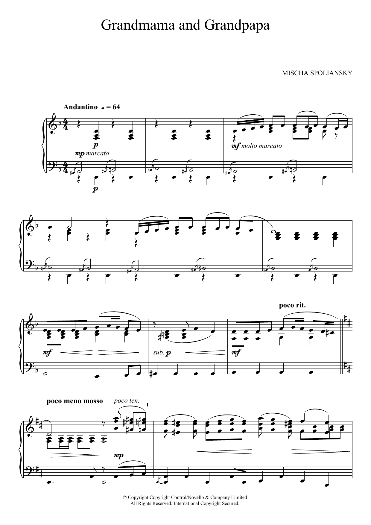 Download Mischa Spoliansky Grandmama And Grandpapa Sheet Music and learn how to play Piano PDF digital score in minutes