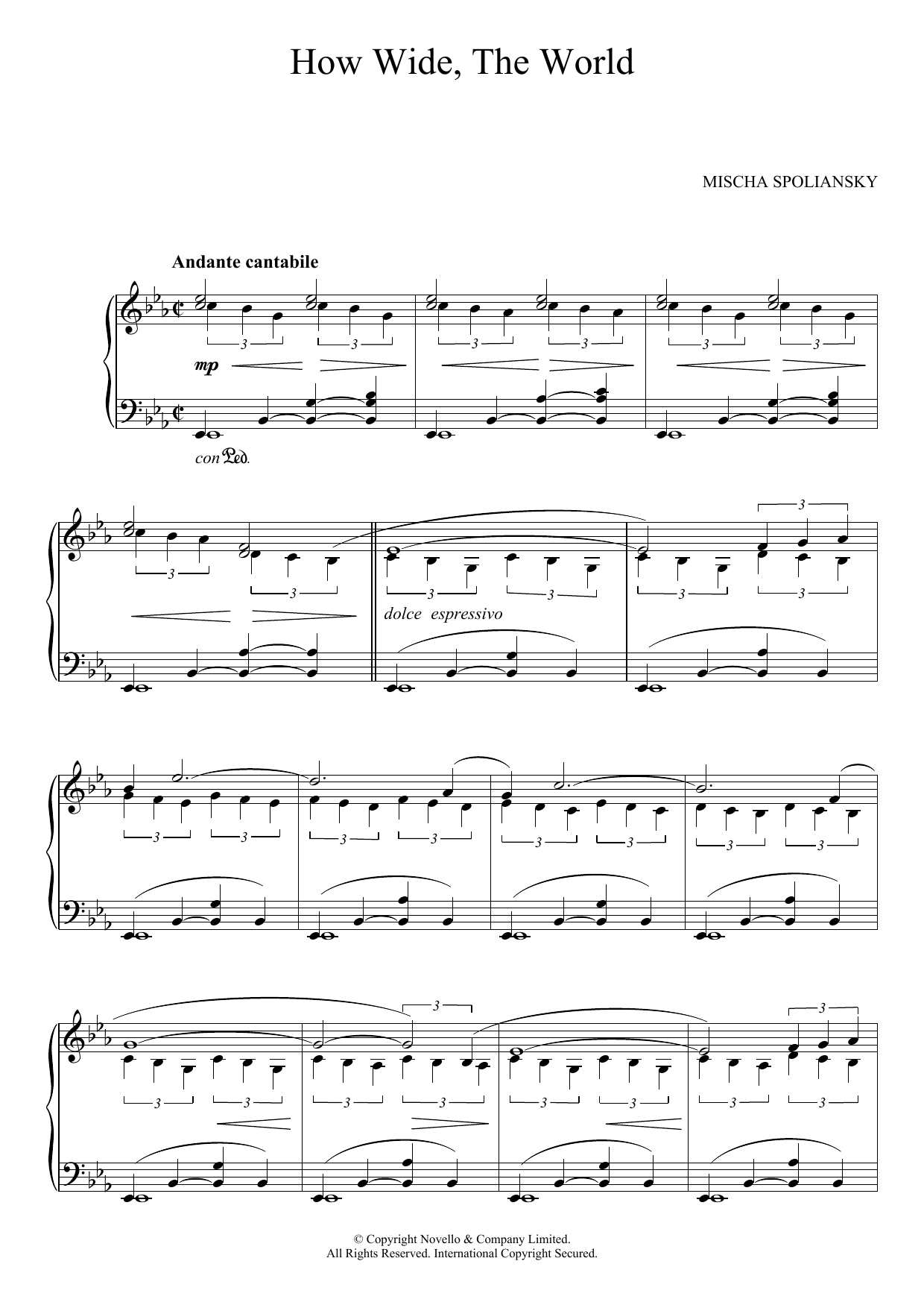 Download Mischa Spoliansky How Wide, The World Sheet Music and learn how to play Piano PDF digital score in minutes