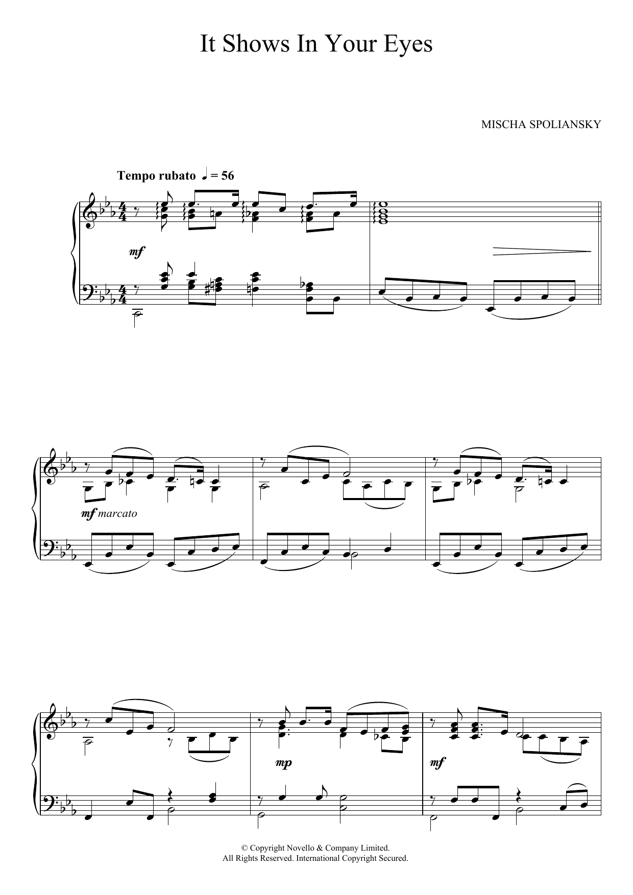Download Mischa Spoliansky It Shows In Your Eyes Sheet Music and learn how to play Piano PDF digital score in minutes