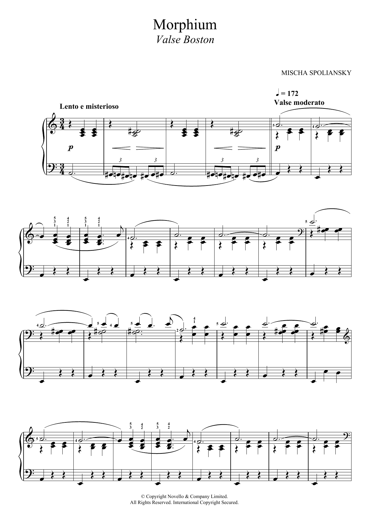 Download Mischa Spoliansky Morphium Sheet Music and learn how to play Piano PDF digital score in minutes