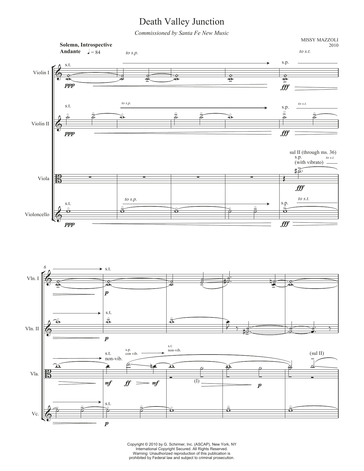 Download Missy Mazzoli Death Valley Junction Sheet Music and learn how to play Chamber Group PDF digital score in minutes