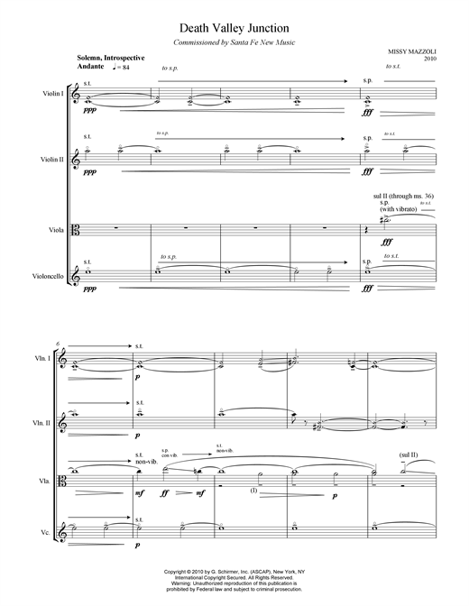 Download Missy Mazzoli Death Valley Junction Sheet Music and learn how to play Chamber Group PDF digital score in minutes