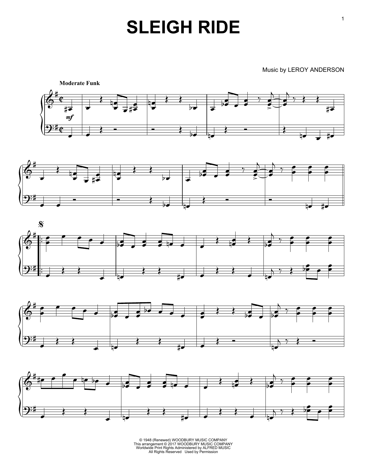 Download Mitchell Parish Sleigh Ride Sheet Music and learn how to play Piano PDF digital score in minutes