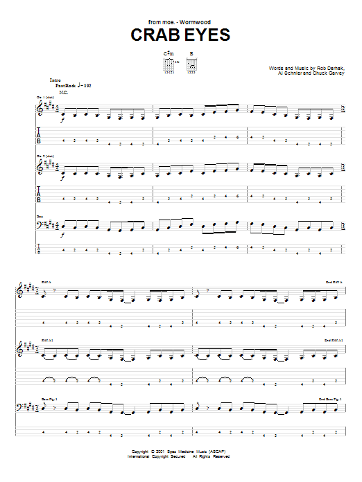Download moe. Crab Eyes Sheet Music and learn how to play Guitar Tab PDF digital score in minutes