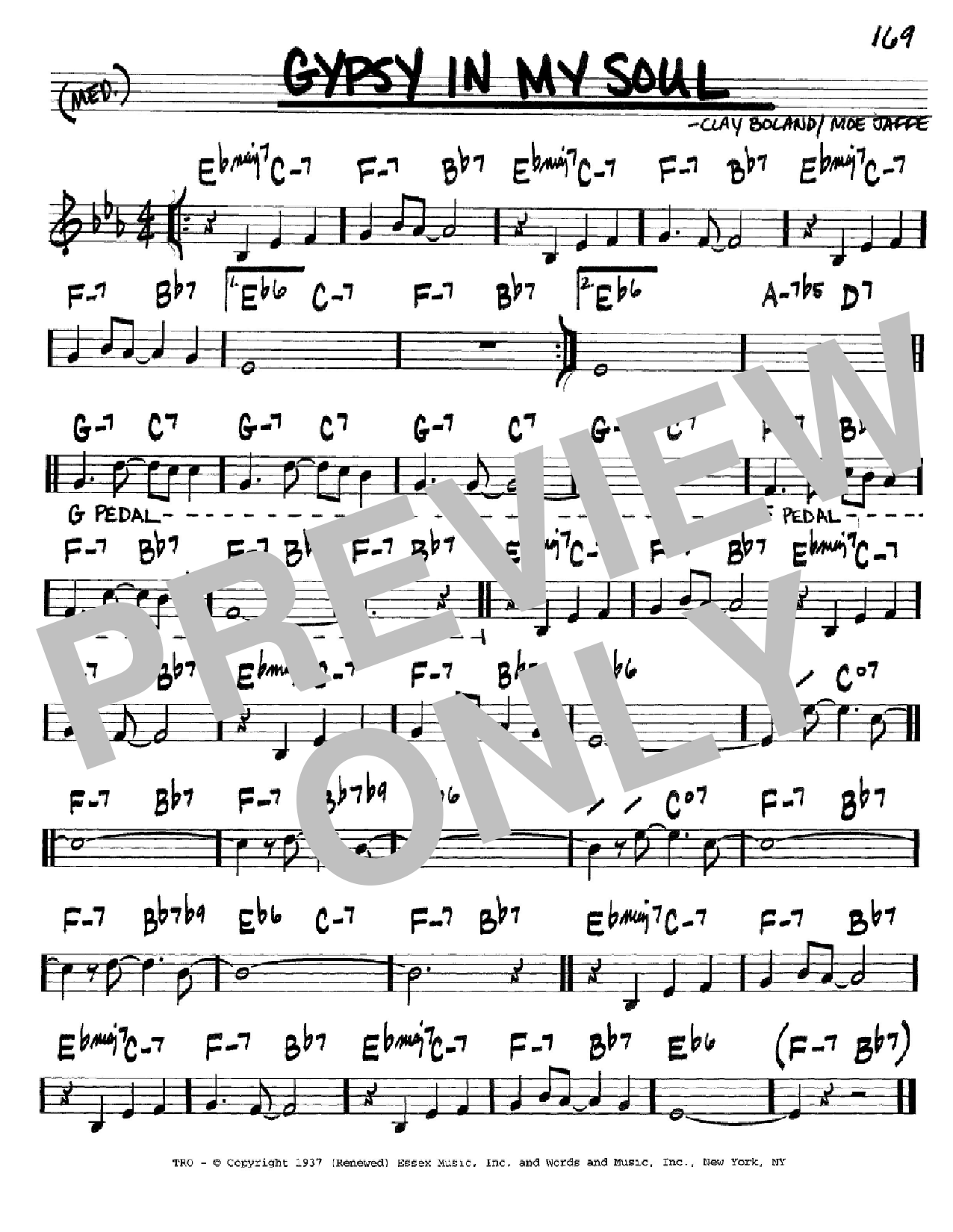 Download Moe Jaffe Gypsy In My Soul Sheet Music and learn how to play Real Book – Melody & Chords – C Instruments PDF digital score in minutes