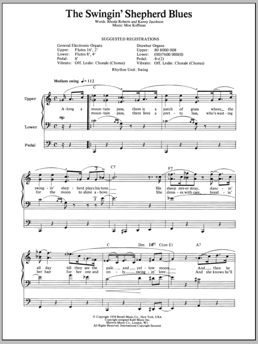 Download Moe Koffman The Swingin' Shepherd Blues Sheet Music and learn how to play Organ PDF digital score in minutes
