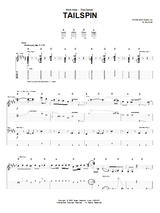 Download moe. Tailspin Sheet Music and learn how to play Guitar Tab PDF digital score in minutes