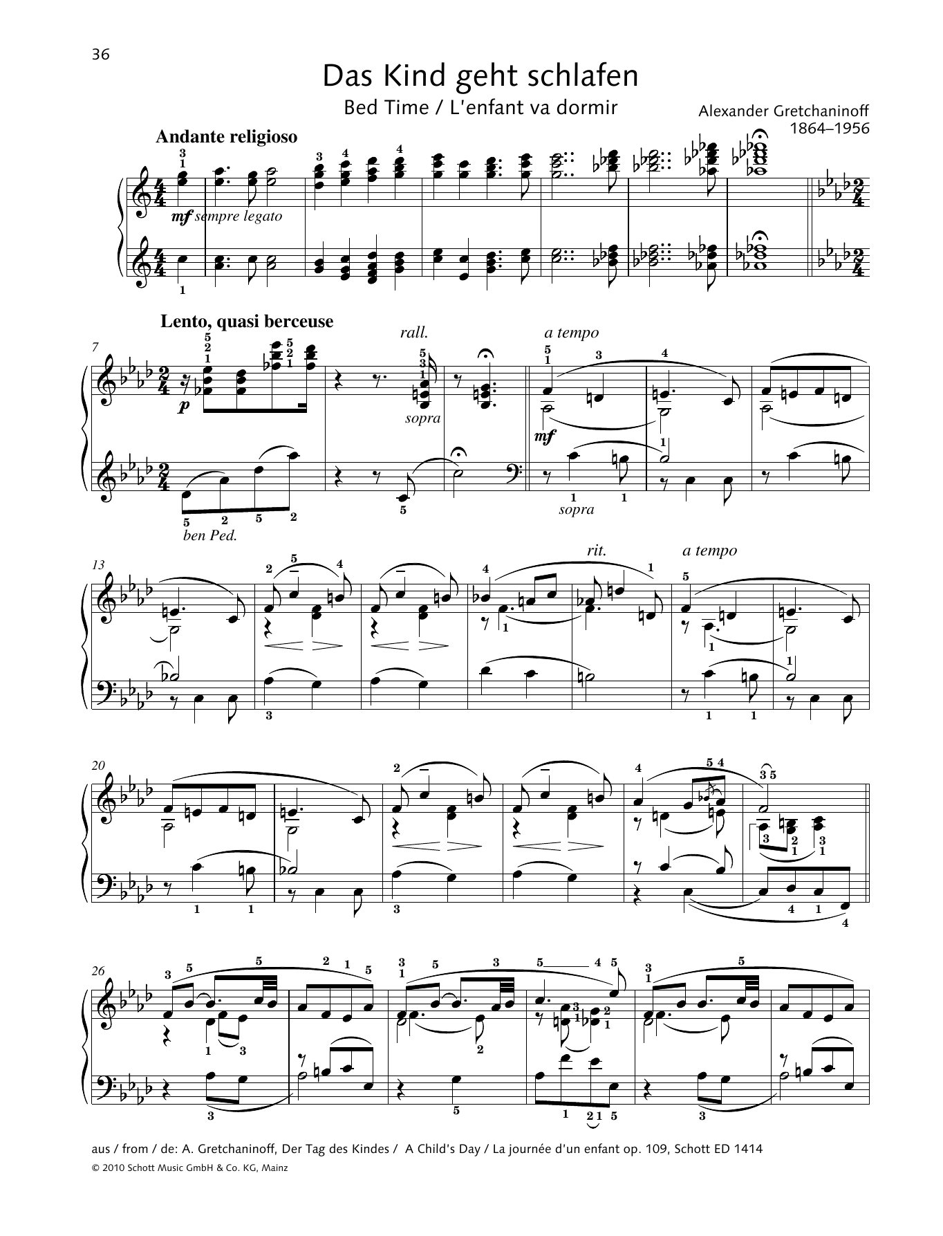 Download Monika Twelsiek Bed Time Sheet Music and learn how to play Piano Solo PDF digital score in minutes