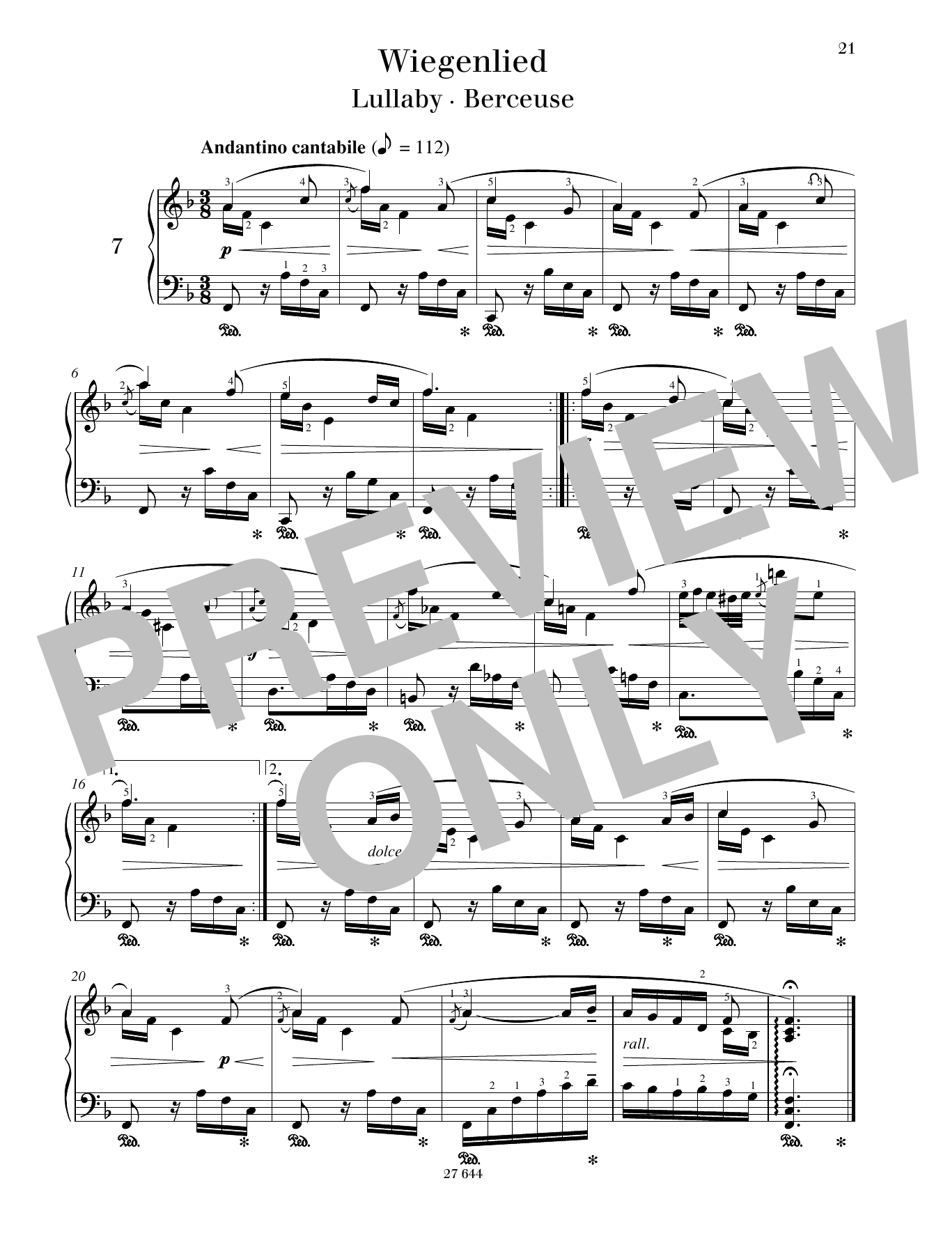 Download Monika Twelsiek Lullaby Sheet Music and learn how to play Piano Solo PDF digital score in minutes
