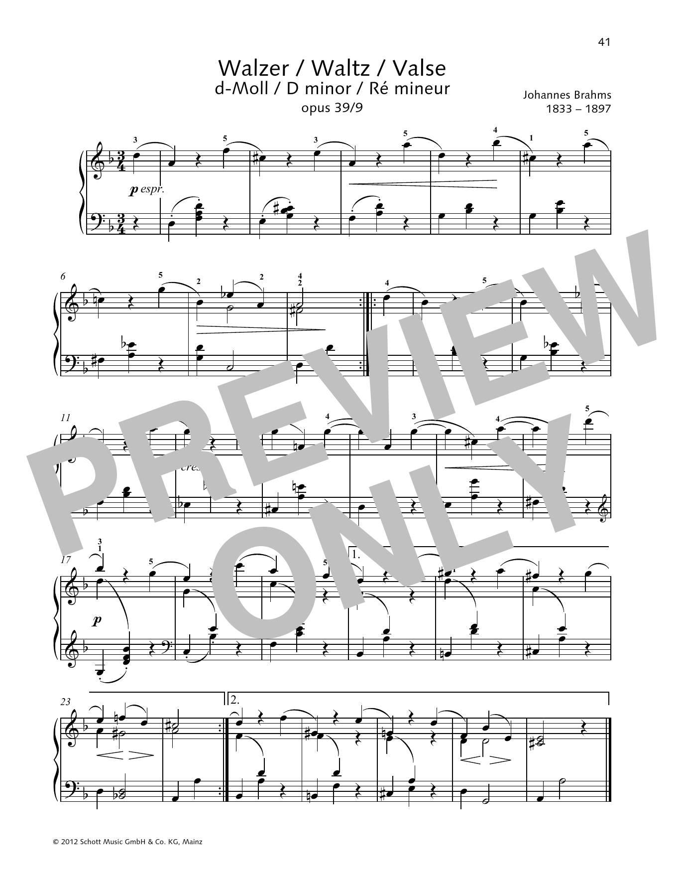 Download Monika Twelsiek Waltz D minor Sheet Music and learn how to play Piano Solo PDF digital score in minutes