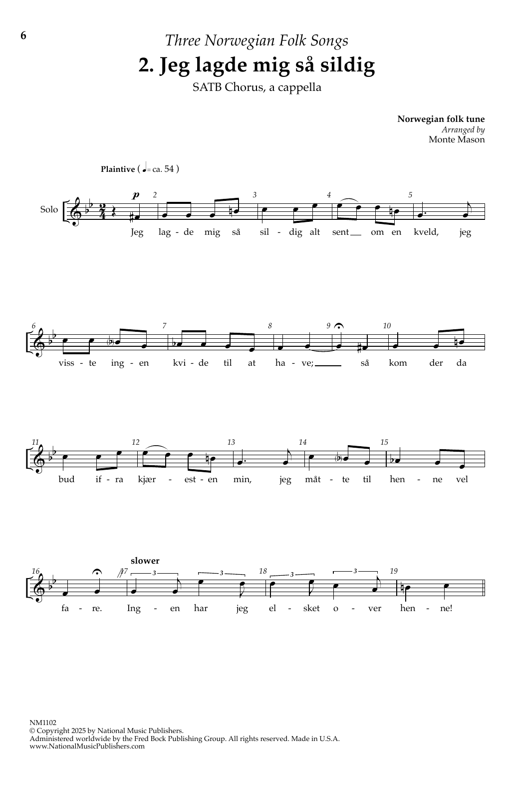 Download Monte Mason Jeg Lagde Mig Sa Sildig Sheet Music and learn how to play SATB Choir PDF digital score in minutes