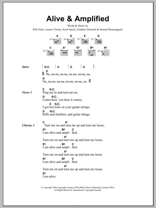 Download Mooney Suzuki Alive And Amplified Sheet Music and learn how to play Guitar Tab PDF digital score in minutes