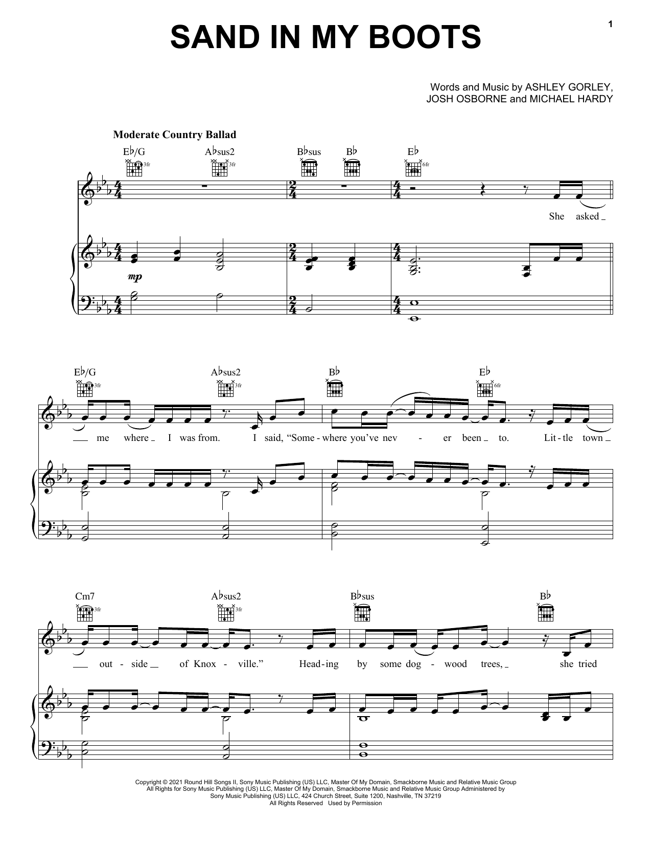 Download Morgan Wallen Sand In My Boots Sheet Music and learn how to play Piano, Vocal & Guitar Chords (Right-Hand Melody) PDF digital score in minutes