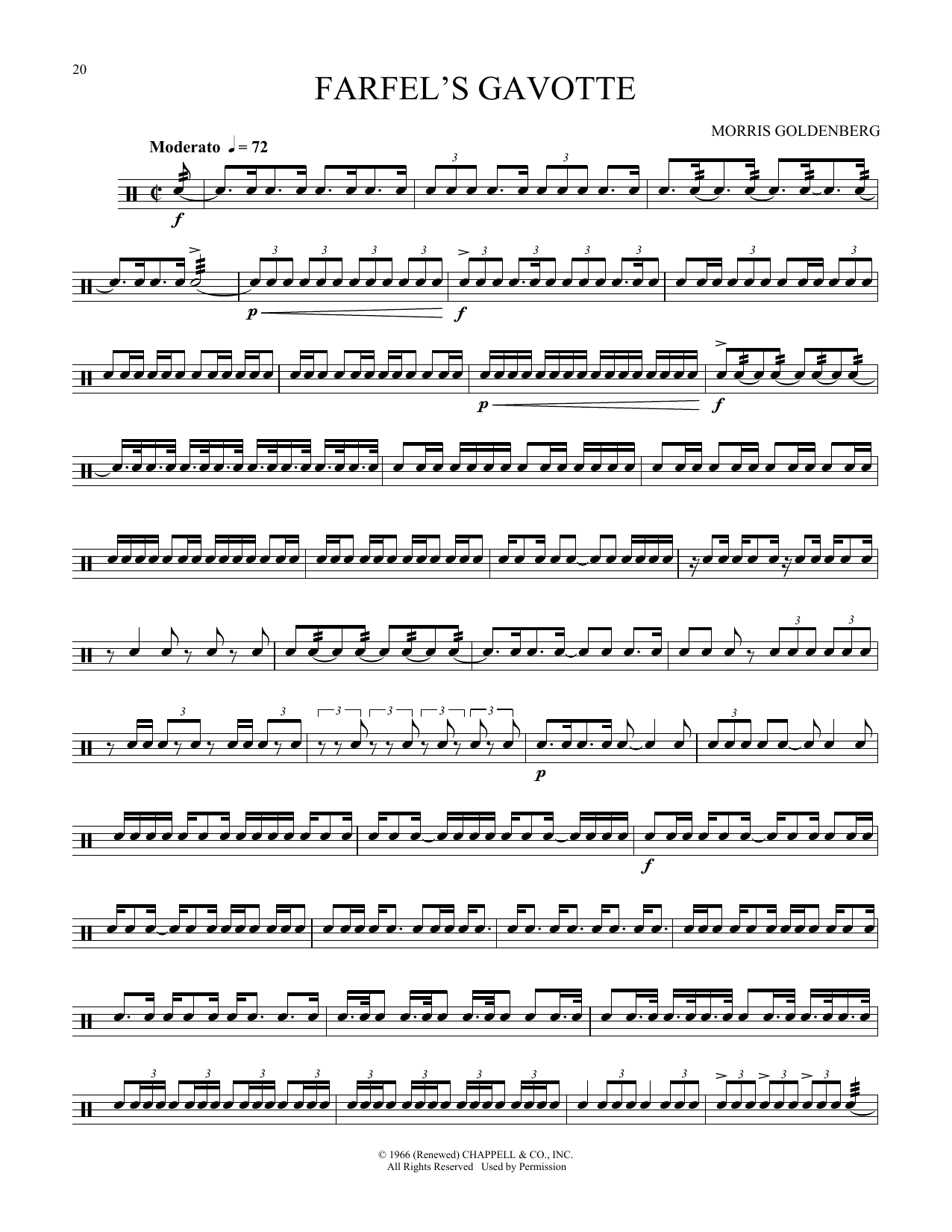 Download Morris Goldenberg Farfel's Gavotte Sheet Music and learn how to play Snare Drum Solo PDF digital score in minutes