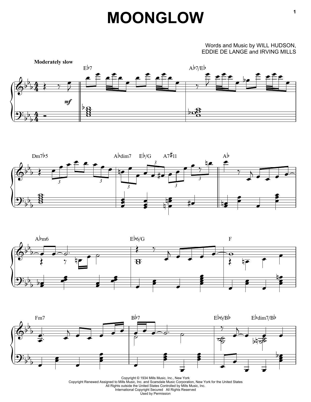 Download Morris Stoloff Moonglow Sheet Music and learn how to play Piano PDF digital score in minutes