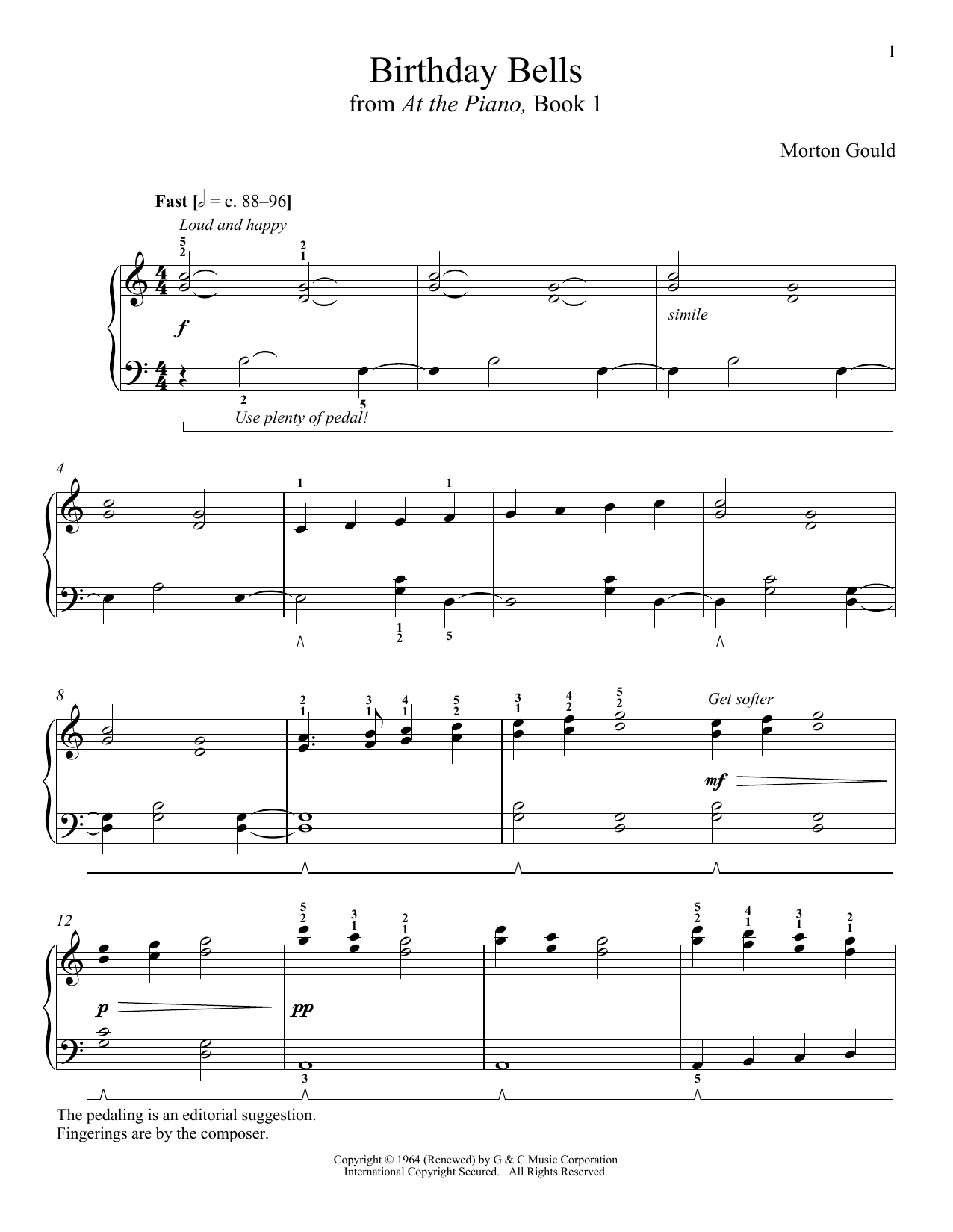 Download Morton Gould Birthday Bells Sheet Music and learn how to play Piano PDF digital score in minutes