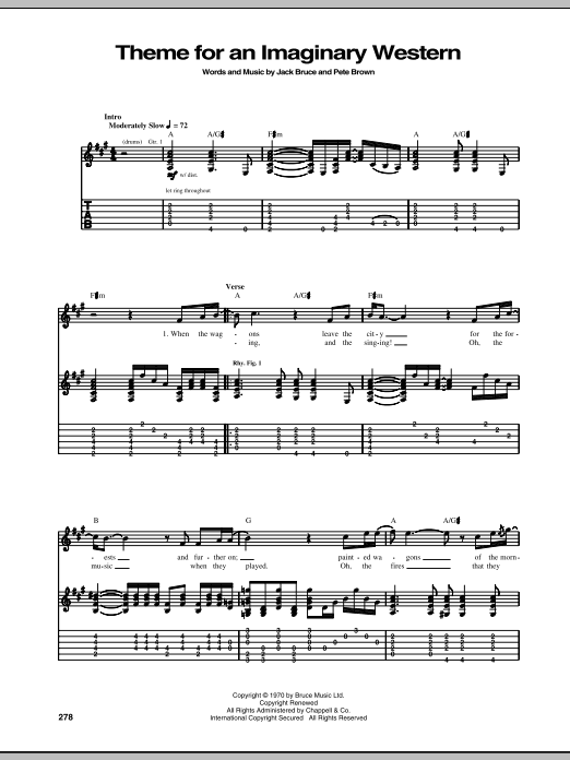 Download Mountain Theme For An Imaginary Western Sheet Music and learn how to play Guitar Tab PDF digital score in minutes