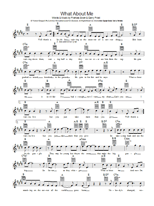 Download Moving Pictures What About Me Sheet Music and learn how to play Melody Line, Lyrics & Chords PDF digital score in minutes