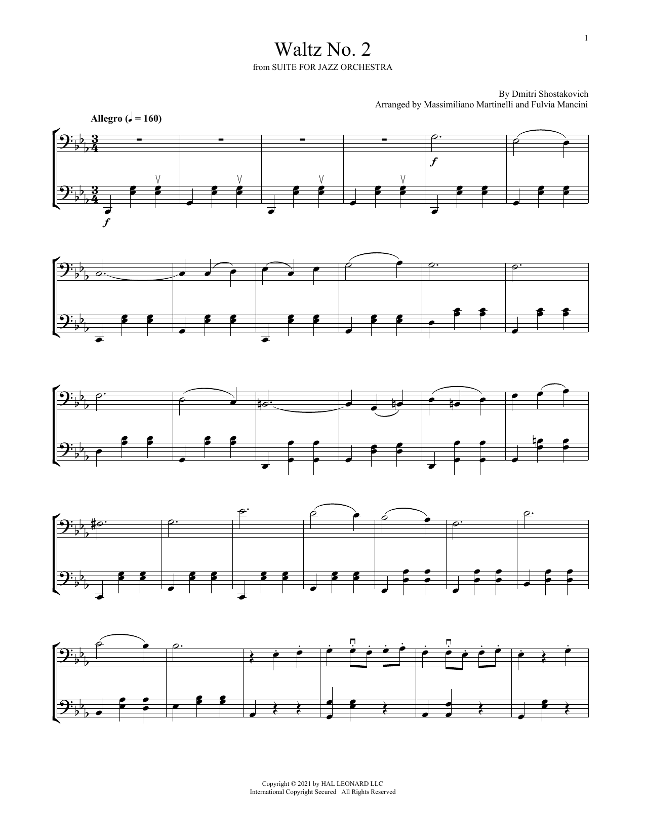 Download Mr & Mrs Cello Waltz No. 2 Sheet Music and learn how to play Cello Duet PDF digital score in minutes