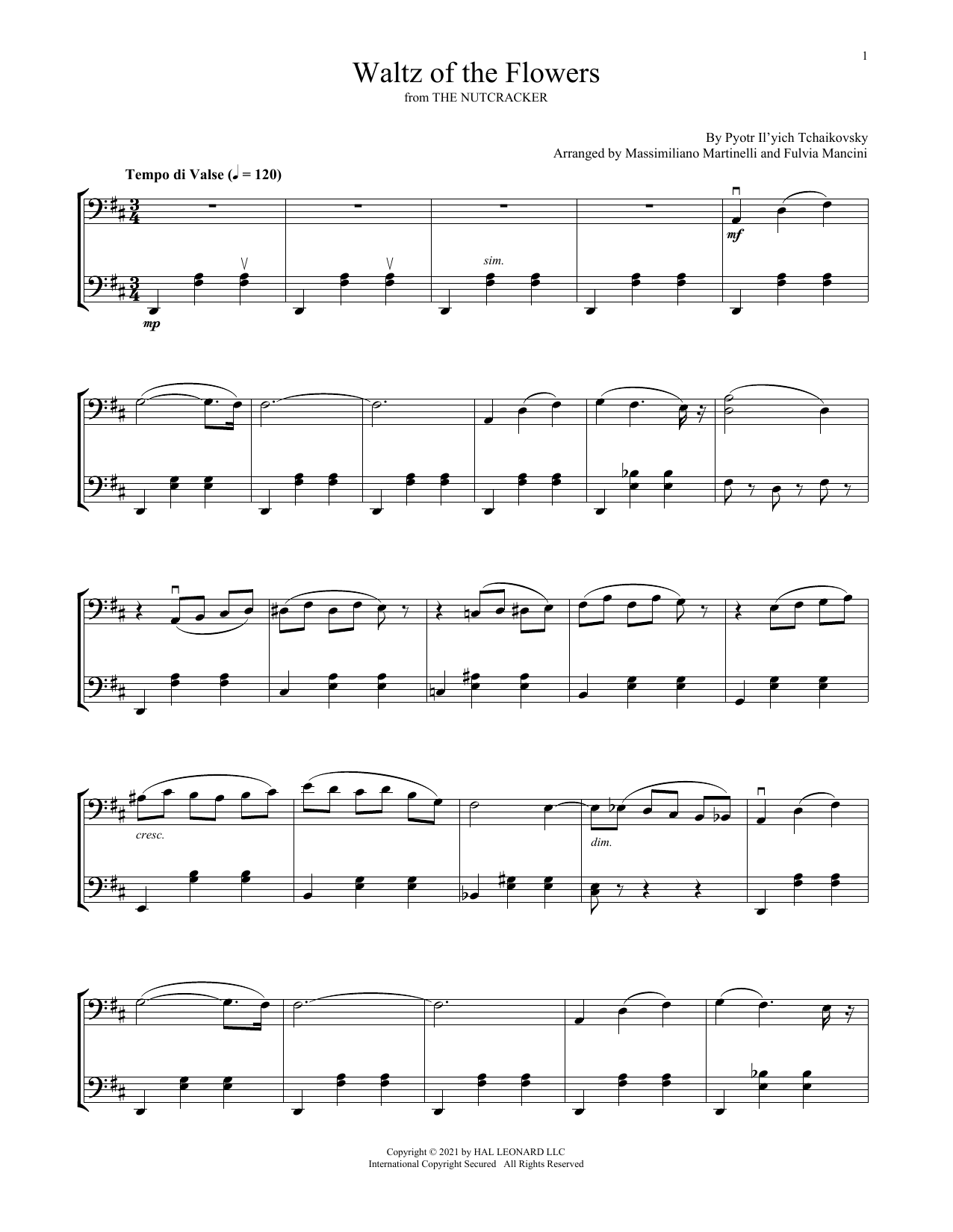 Download Mr & Mrs Cello Waltz Of The Flowers (from The Nutcracker) Sheet Music and learn how to play Cello Duet PDF digital score in minutes