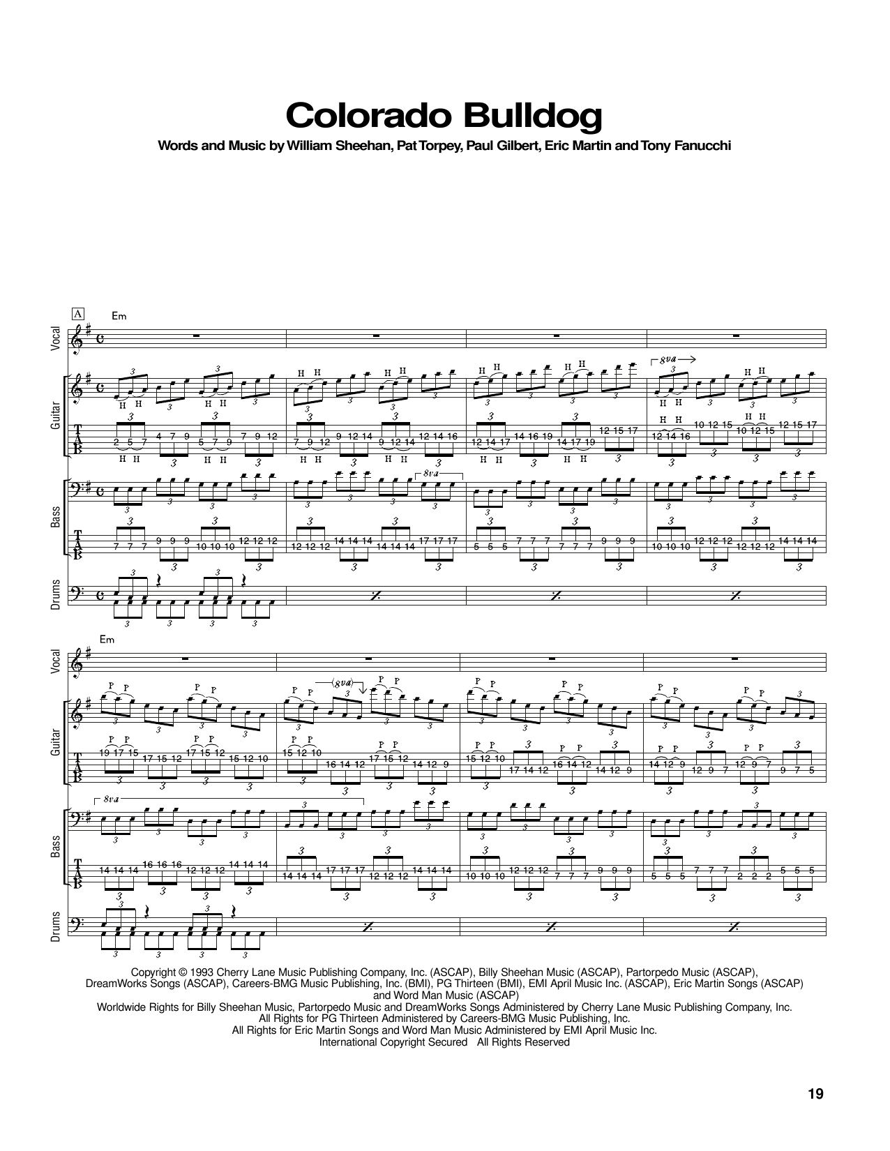 Download Mr. Big Colorado Bulldog Sheet Music and learn how to play Guitar Tab PDF digital score in minutes