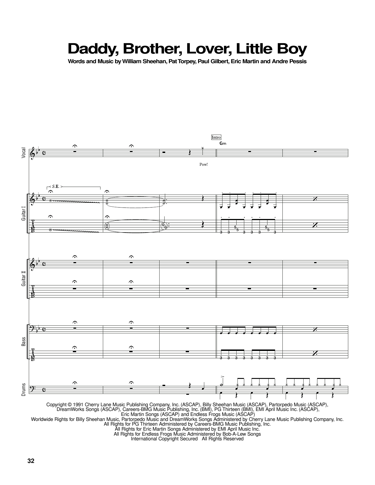 Download Mr. Big Daddy, Brother, Lover, Little Boy Sheet Music and learn how to play Bass Guitar Tab PDF digital score in minutes