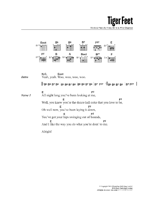 Download Mud Tiger Feet Sheet Music and learn how to play Lyrics & Chords PDF digital score in minutes