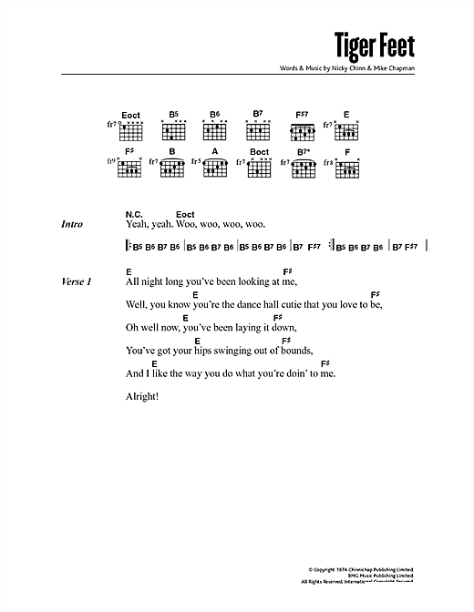 Download Mud Tiger Feet Sheet Music and learn how to play Lyrics & Chords PDF digital score in minutes