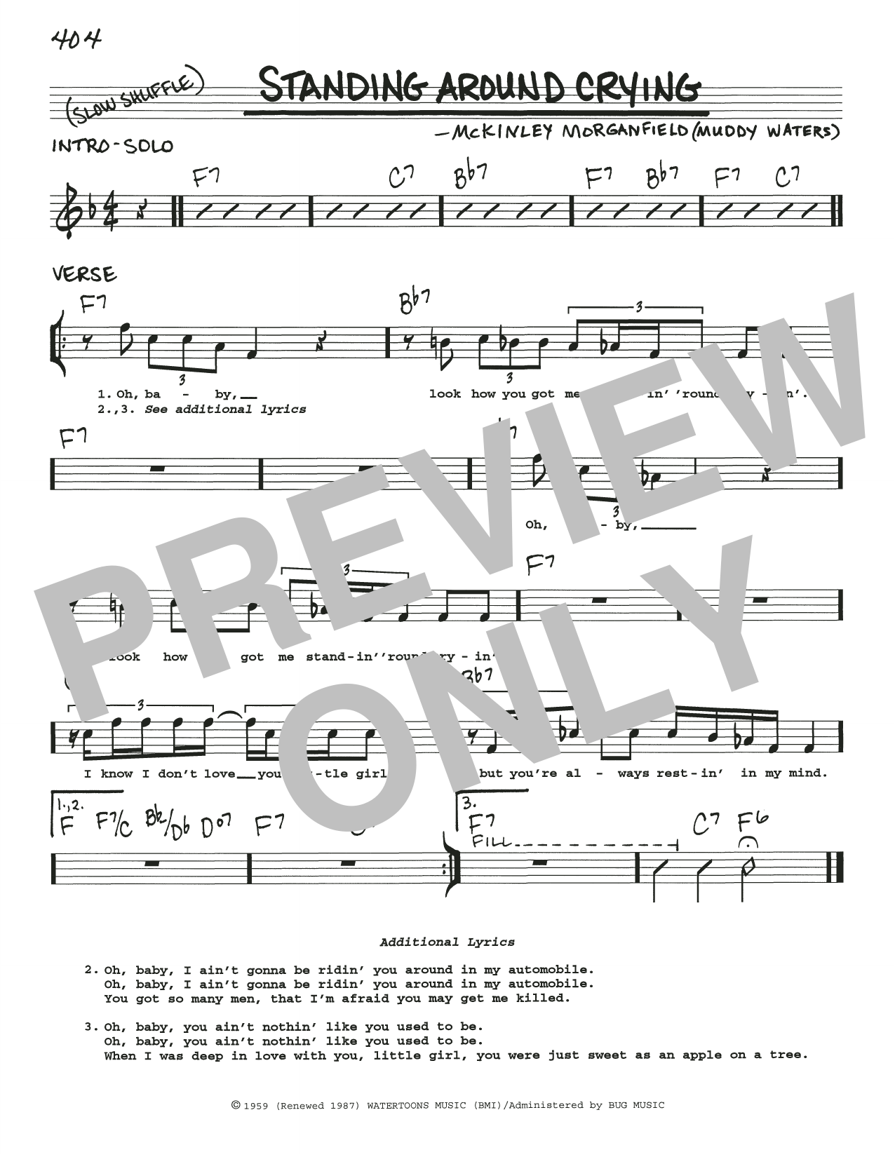 Download Muddy Waters Standing Around Crying Sheet Music and learn how to play Harmonica PDF digital score in minutes