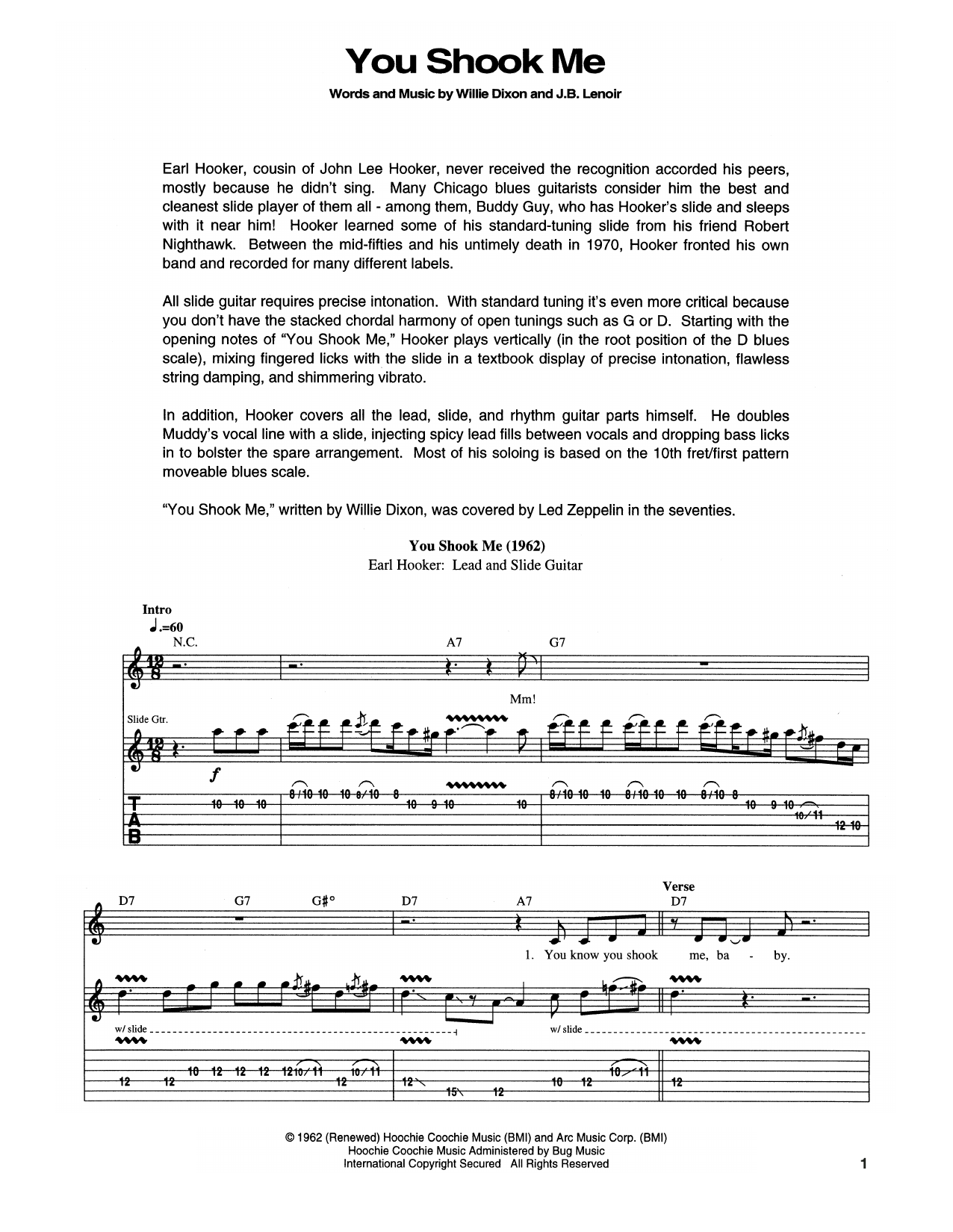 Download Muddy Waters You Shook Me Sheet Music and learn how to play Real Book – Melody, Lyrics & Chords PDF digital score in minutes