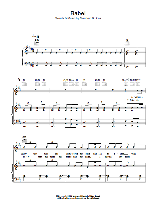 Download Mumford & Sons Babel Sheet Music and learn how to play Guitar Tab PDF digital score in minutes