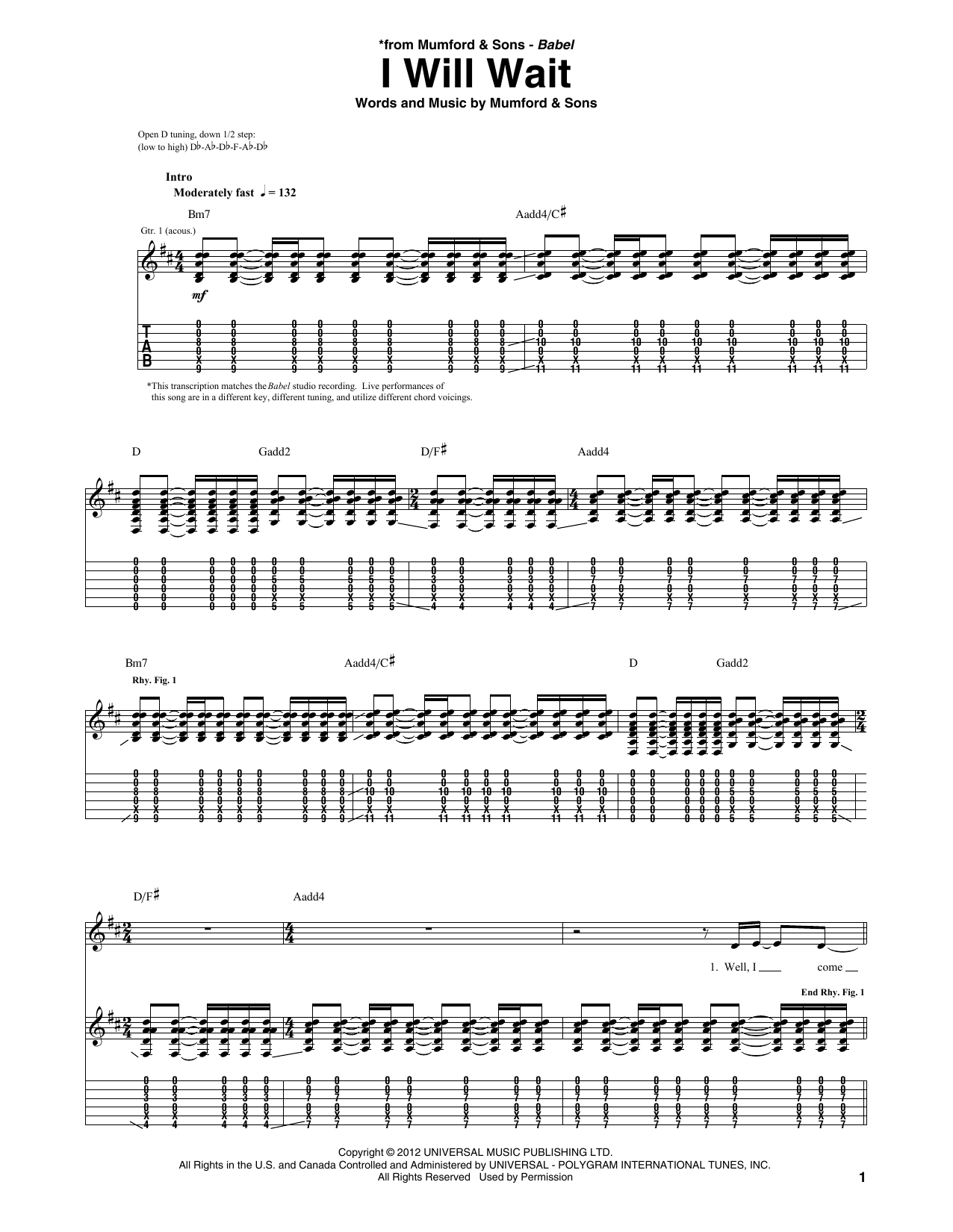 Download Mumford & Sons I Will Wait Sheet Music and learn how to play Violin Duet PDF digital score in minutes