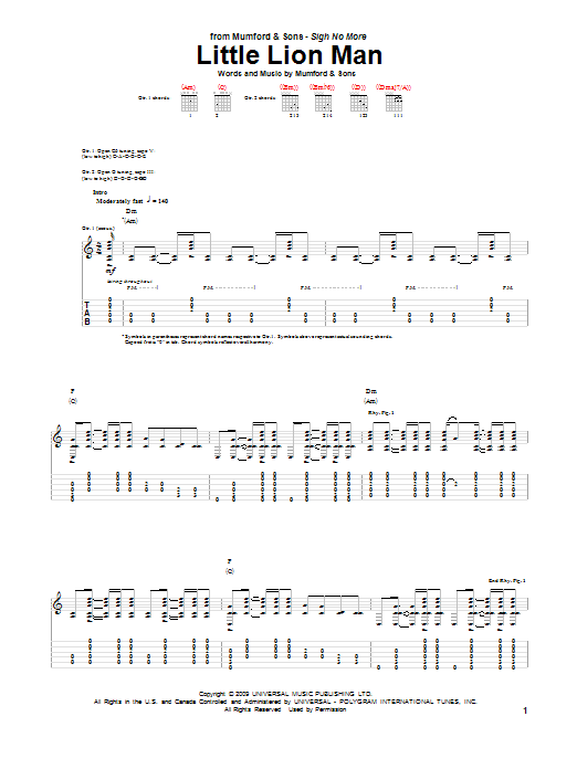 Download Mumford & Sons Little Lion Man Sheet Music and learn how to play Ukulele with strumming patterns PDF digital score in minutes