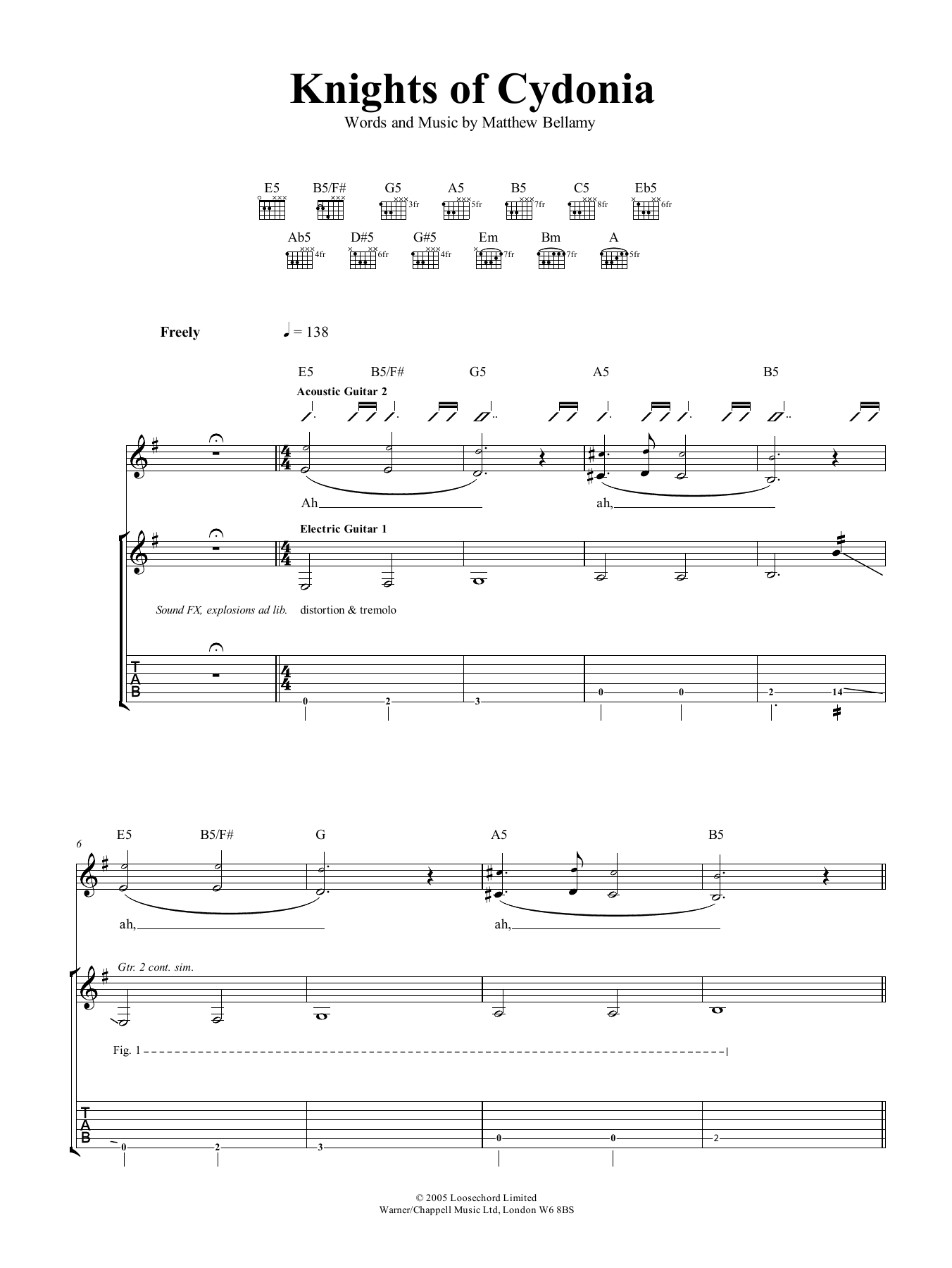 Download Muse Knights Of Cydonia Sheet Music and learn how to play Bass Guitar Tab PDF digital score in minutes