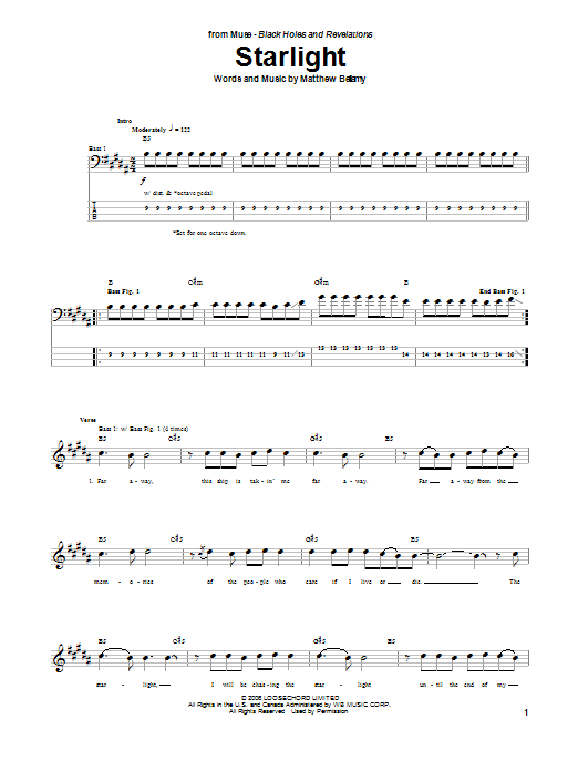 Download Muse Starlight Sheet Music and learn how to play Ukulele PDF digital score in minutes