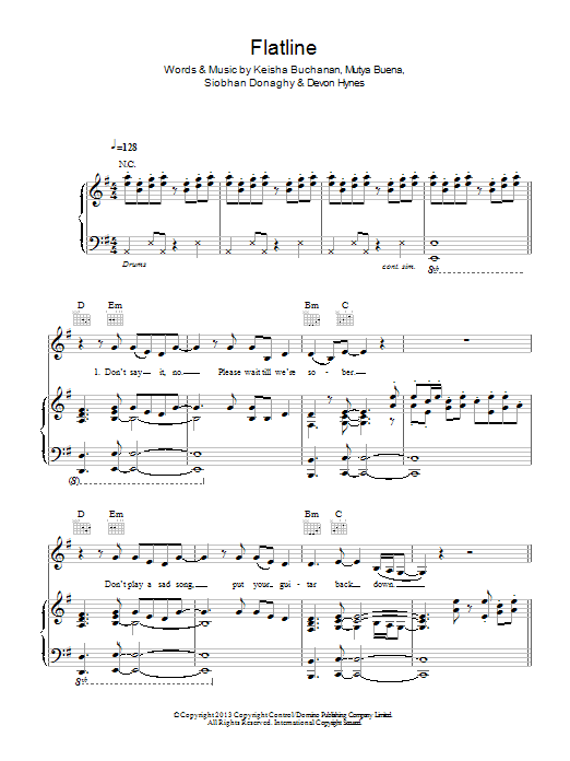 Download Mutya Keisha Siobhan Flatline Sheet Music and learn how to play 5-Finger Piano PDF digital score in minutes