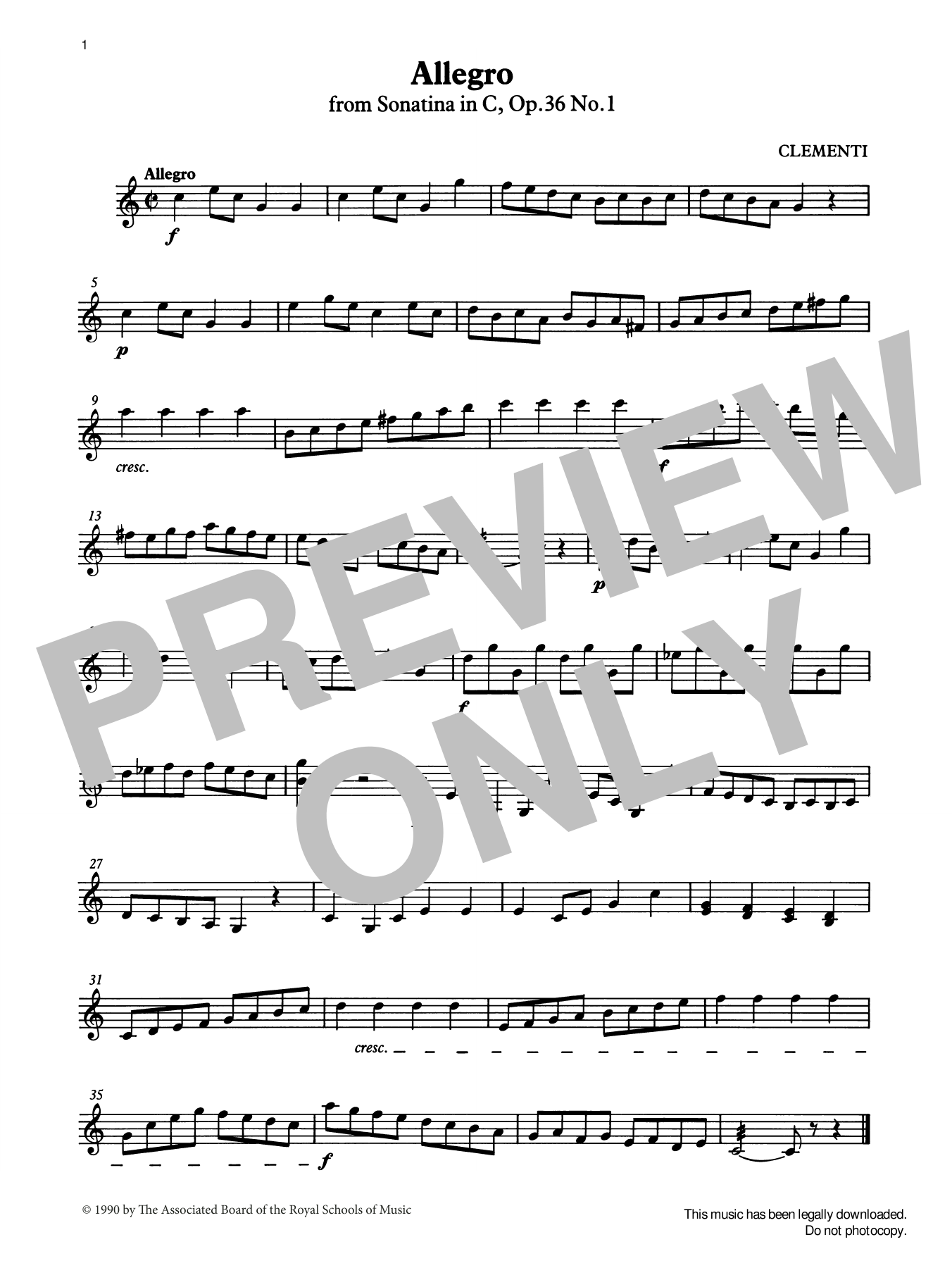Download Muzio Clementi Allegro from Graded Music for Tuned Percussion, Book II Sheet Music and learn how to play Percussion Solo PDF digital score in minutes