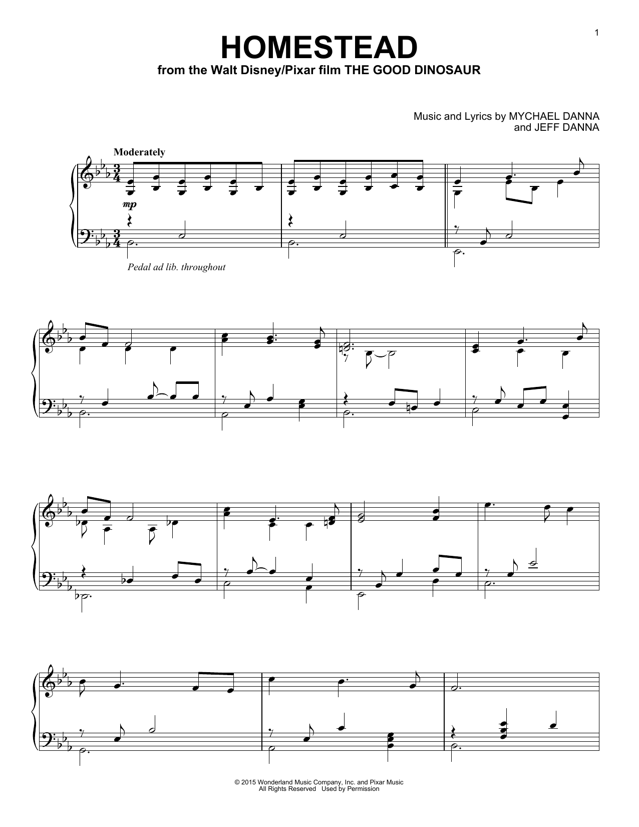 Download Mychael & Jeff Danna Homestead Sheet Music and learn how to play Piano PDF digital score in minutes